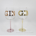 custom gold rimmed round Gin Glass set